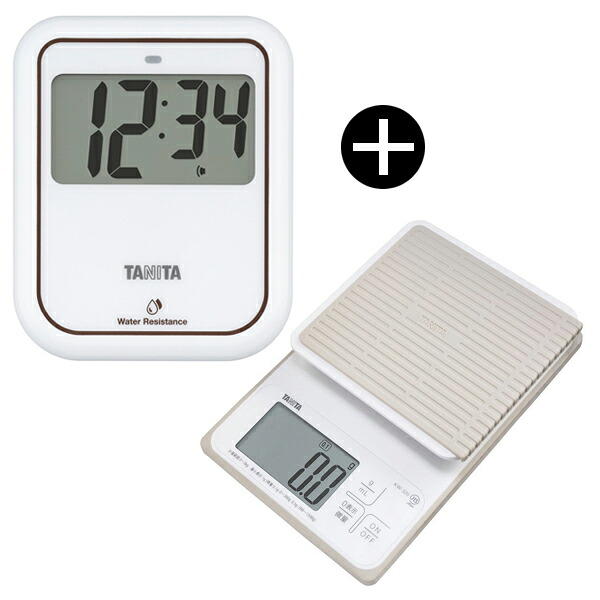 TANITA タニタ クッキングスケール & 非接触タイマー セット KW-320 + TD-422-WH セット品 はかり 微量モード mlモード 防水 防塵仕様 タイマー 手をかざして スタート ストップ 触らない 衛生的 防水 丸洗いOK|総合通販PREMOA 店
