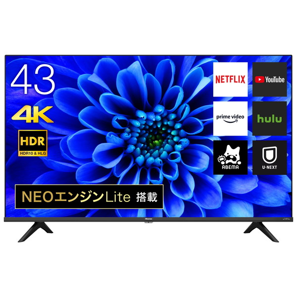 【在庫あ人気】ハイセンス　43型　43A6800 4K液晶テレビ テレビ
