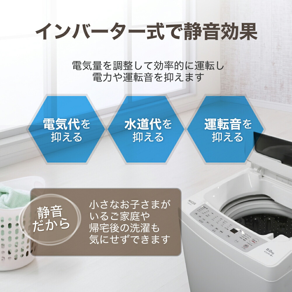 楽天市場 洗濯機 8kg 全自動洗濯機 家庭用 一人暮らし 1人暮らし コンパクト 引越し 8キロ 家族 新生活 縦型洗濯機 風乾燥 部屋干し 槽洗浄 凍結防止 インバータ式 小型洗濯機 残り湯洗濯可能 静音 省エネ チャイルドロック Maxzen Jw80wp01wh 総合通販premoa 楽天市場店