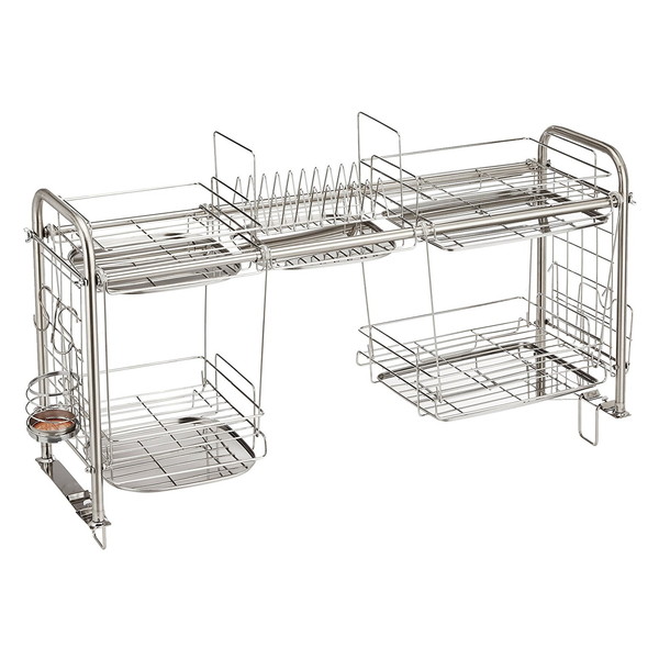 収納ラック キッチン用品 KS-2713 下段オプション付き(組立式) 杉山金属 スライド式 水切り 収納 シンクの幅に合わせて使える（幅64～110cm） 新生活｜総合通販PREMOA 店
