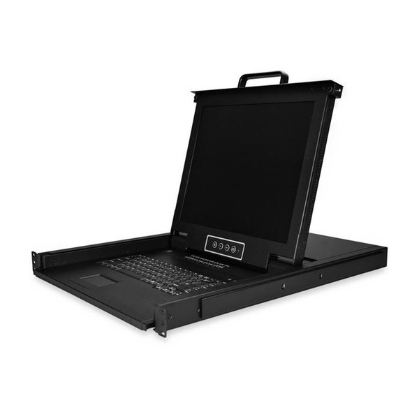StarTech RKCONS1716K ブラック [ラックマウント対応KVMコンソールドロワー 17インチLCD 1U 16ポートKVMスイッチ搭載]