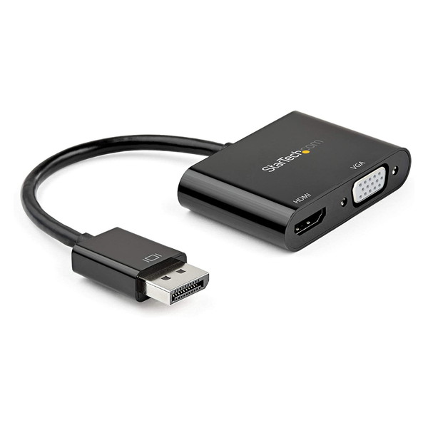 StarTech DP2VGAHD20 ブラック [DisplayPort-HDMI/VGA 変換アダプタ 4K/60Hz対応]