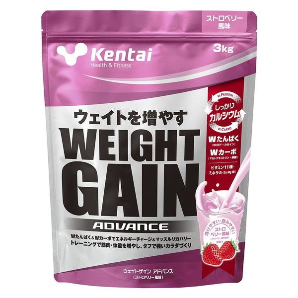 Kentai ウェイトゲイン アドバンス ストロベリー風味 3kg K3322 健康体力研究所｜総合通販PREMOA 店