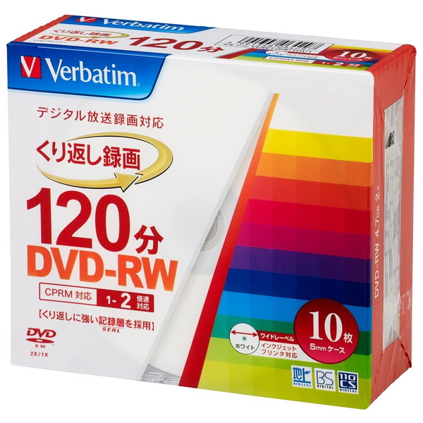 売れ筋ランキングも掲載中！ Verbatim VHW12NP10V1 2倍速対応DVD-RW 10枚パック ホワイトプリンタブル qdtek.vn