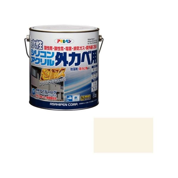 アサヒペン AP 水性シリコンアクリル外かべ用 3KG アイボリー