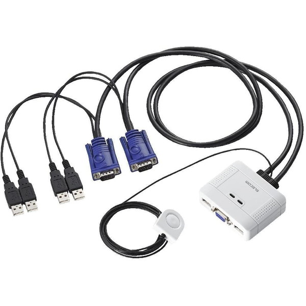 ELECOM KVM-KUSN [USBパソコン切替器 D-sub 2台切替]