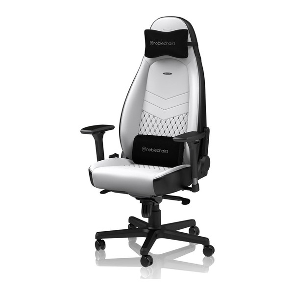 4周年記念イベントが ゲーミングチェア オフィスチェア ICON Premium White プレミアムホワイト リクライニング ロッキング  noblechairs NBL-ICN-PU-WBK-SGL 純白レザー モノトーン 長時間作業 テレワーク PCゲーマー eスポーツ fucoa.cl