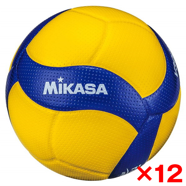 MIKASA バレーボール 5号 国際公認球 高校試合球 黄青 12個セット