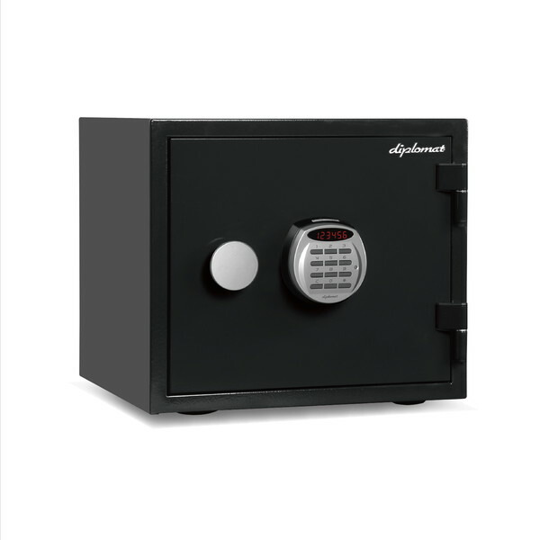 【 送料無料 】 金庫 デザイン金庫 小型金庫 耐火 耐水 ブラック クリスタルシリーズ 19L デジタルテンキー式 アラーム機能 セキュリティ 防犯 家庭用 業務用 31kg 軒先渡し A119R3WRBLACK diplomat メーカー直送