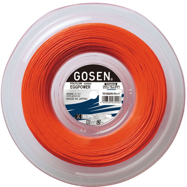 ゴーセン 硬式テニス用 ガット エッグパワー 16 オレンジ 200mロール 1.30mm~1.32mm TS1002OR GOSEN|総合通販PREMOA 店