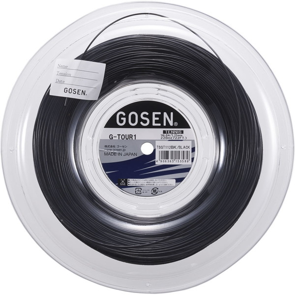 ゴーセン 硬式テニス用 ガット ジー・ツアー・ワン 16 G-TOUR1 16L ブラック 220mロール 1.25mm TSGT112BK GOSEN