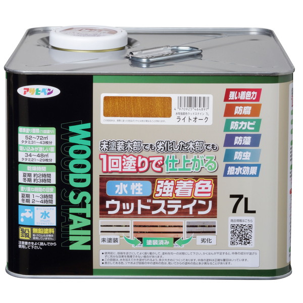 水性強着色ウッドステイン7L ライトオーク アサヒペン|総合通販PREMOA 店