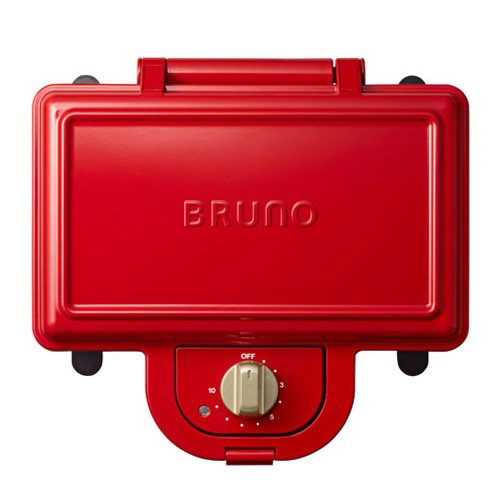 Boe044 Rd Bruno トースター 耳までカリッとおいしいホットサンドのできあがり ダブル ホットサンドメーカー プレゼント イデアインターナショナル 赤 レッド ブルーノ 朝食 タイマーをセットして待つだけ ブルーノ トースター サンドイッチ 食パン おしゃれ かわいい