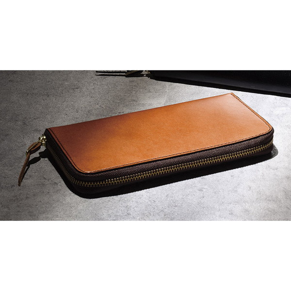 手塗りオイルレザー ラウンド長財布 ブラウン TA45-06｜総合通販PREMOA 店