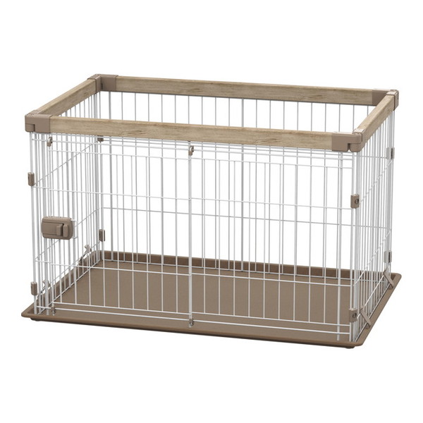 ウッディシステムサークル SWS-900 ナチュラル サークル システムサークル 小型犬 中型犬 犬 いぬ イヌ 室内 屋内 木目調 ウッディサークル 屋根付き 屋根無し アイリスオーヤマ