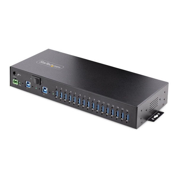 5G16AINDS-USB-A-HUB StarTech [USB 3.0ハブ (16ポート(16x USB-A)/産業用メタル筐体/最大120W共有/ESD保護/PC2台切換/DIN・壁面・ラックマウント/工業用・業務用)]