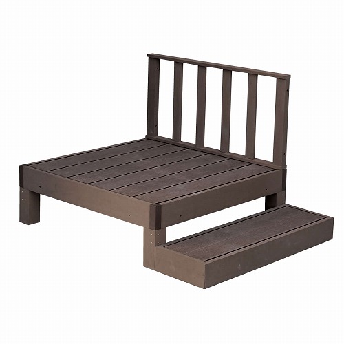 人工木ウッドデッキ ecofeel 1台 ステップ・フェンスセット ダークブラウン PWDE-1P-SFSET-DBR 住まいスタイル メーカー直送