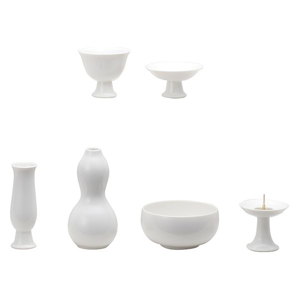 ALTE MEISTER 磁今 回 6点セット 白 仏具 セット 小物 おしゃれ おりん付き ろうそくたて 仏壇