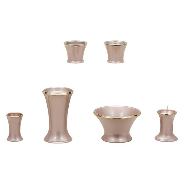 ALTE MEISTER カヌレ 6点セット 大 ピンク 仏具 セット 小物 おしゃれ おりん付き ろうそくたて 仏壇