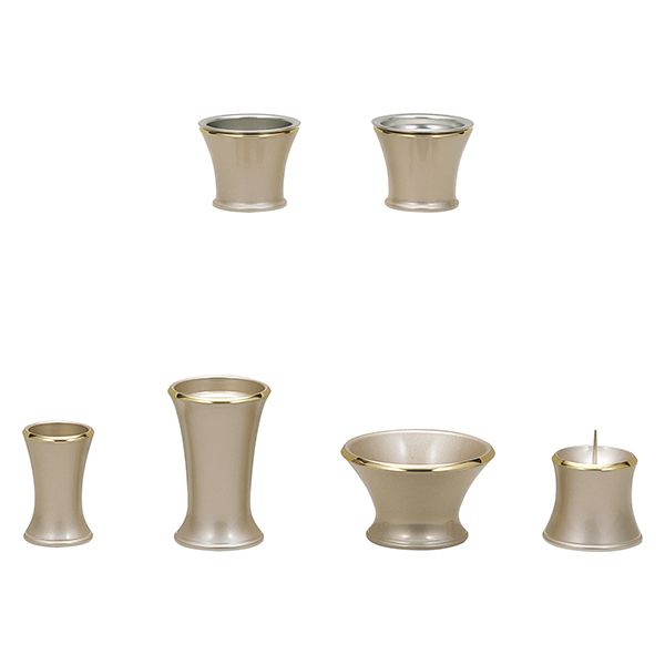 ALTE MEISTER カヌレ 6点セット 小 ベージュ 仏具 セット 小物 おしゃれ おりん付き ろうそくたて 仏壇｜総合通販PREMOA 店 14,544円