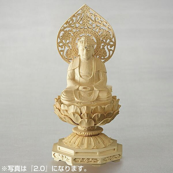ALTE MEISTER 八角台座 桃光背 釈迦如来 2.5 桧 仏像 木彫 仏壇 仏具 曹洞宗 座像|総合通販PREMOA 店