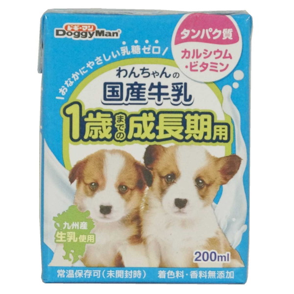牛乳くん 楽天市場】ドギーマン わんちゃんの国産牛乳 成長期用 200ml [犬