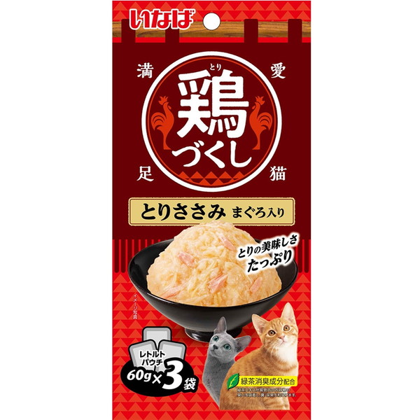いなばペットフード　魚づくし　まぐろ・かつお・いか入り60g×3×48袋 魚づくし パウチ まぐろ・かつお いか入り | 商品情報