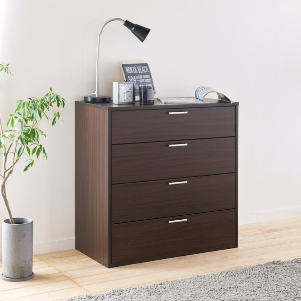 FUL-8080HDK 白井産業 DK色 [シンプル4段チェスト (幅78.2cm高さ80cm)] メーカー直送