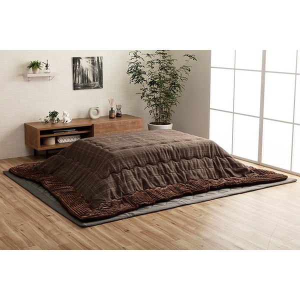 こたつ布団 イケヒコ・コーポレーション 1181580060211 長方形 チェック柄 ブラウン 約190×240cm メーカー直送|総合通販PREMOA 店