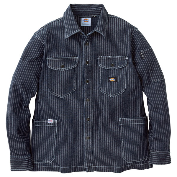 D698 INDIGO S Dickies インディゴ [ストレッチウォバッシュシャツジャケット]