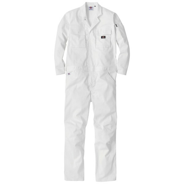 D766 ホワイト L Dickies [T/Cストレッチツナギ]