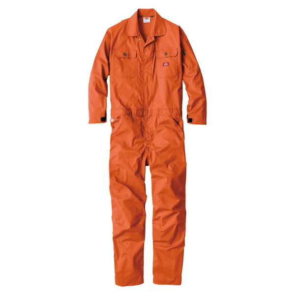 D746 オレンジ SS Dickies [ストレッチCVC長袖ツナギ]