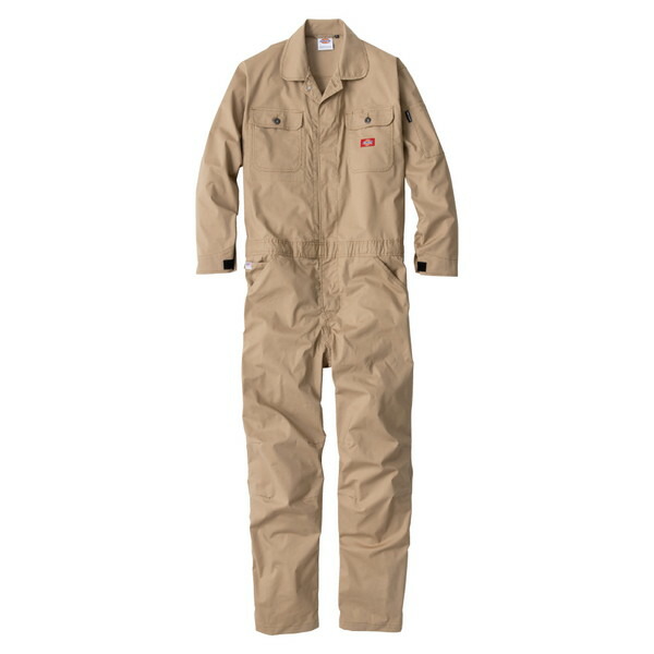 D746 カーキ M Dickies [ストレッチCVC長袖ツナギ]