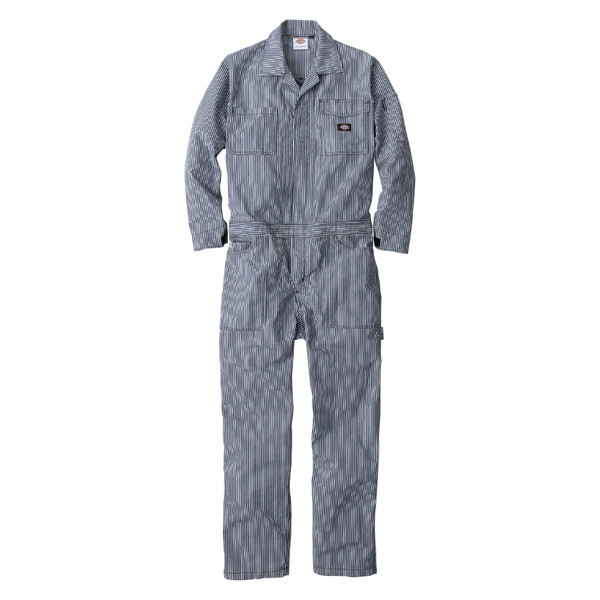 D7106 ネイビー 4L Dickies [ライト ストレッチ ヒッコリーツナギ]