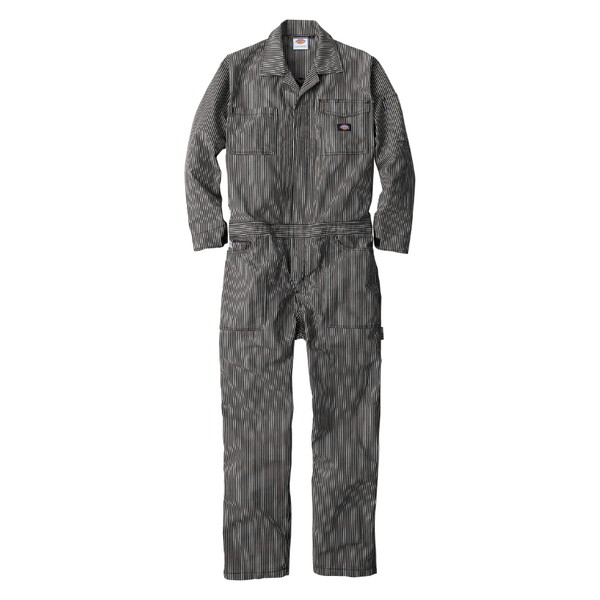 D7106 ブラック SS Dickies [ライト ストレッチ ヒッコリーツナギ]