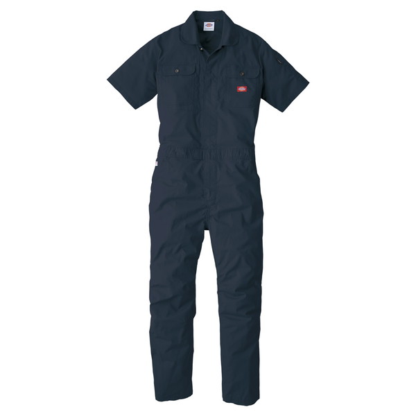 D749 ネイビー M Dickies [ストレッチCVC半袖ツナギ]