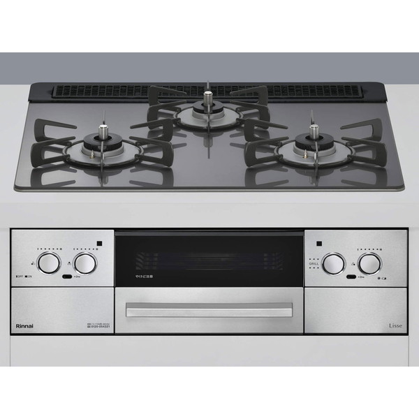 RHS31W42J4RSTW-LP Rinnai サテンシルバー Lisse（リッセ） [ビルトインガスコンロ （プロパンガス用・3口・左右強火力タイプ・幅60cm）] 4951309407556.jpg