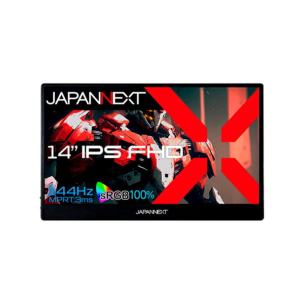 JN-MD-14i144F JAPANNEXT ゲーミング液晶ディスプレイ 14型 / 1920×1080 / miniHDMI×1 USB-C×2 / ブラック / スピーカー有 / 2年保証