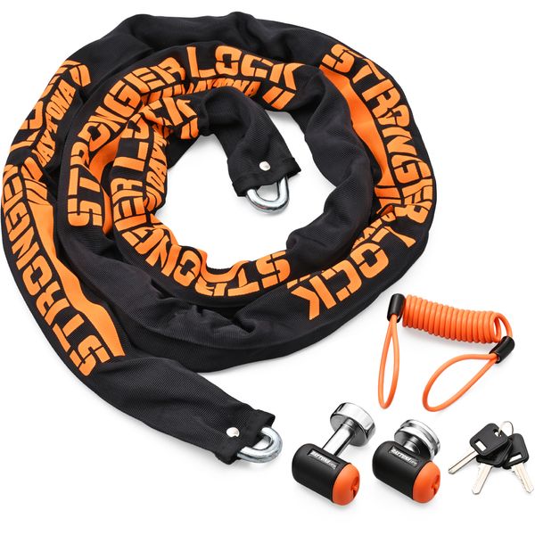 D48480 Daytonaバイク用 チェーンロック + ディスクロック 鍵1本で2つのロック管理 φ8チェーン2.0m ストロンガーロックセット 48480 デイトナ