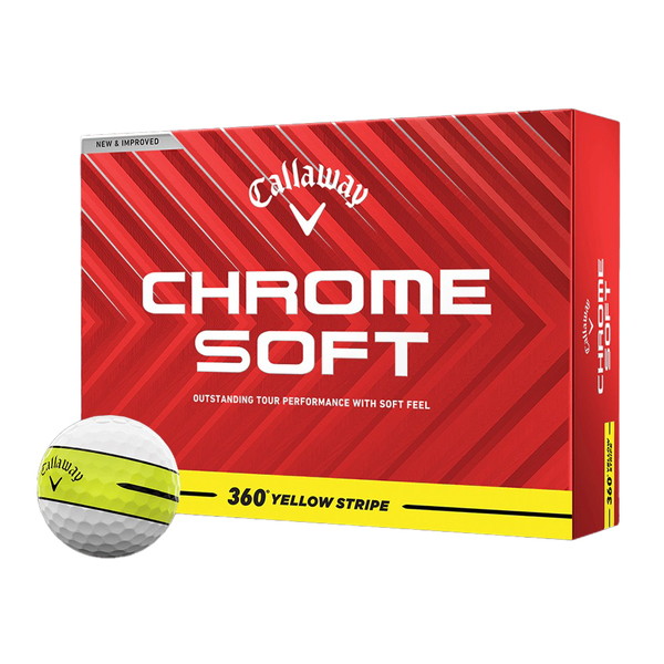 CHROME SOFT(クロムソフト) ボール 2025年モデル 360 YLW STRIPE(イエローストライプ) 1ダース(12個入り) キャロウェイ 【日本正規品】