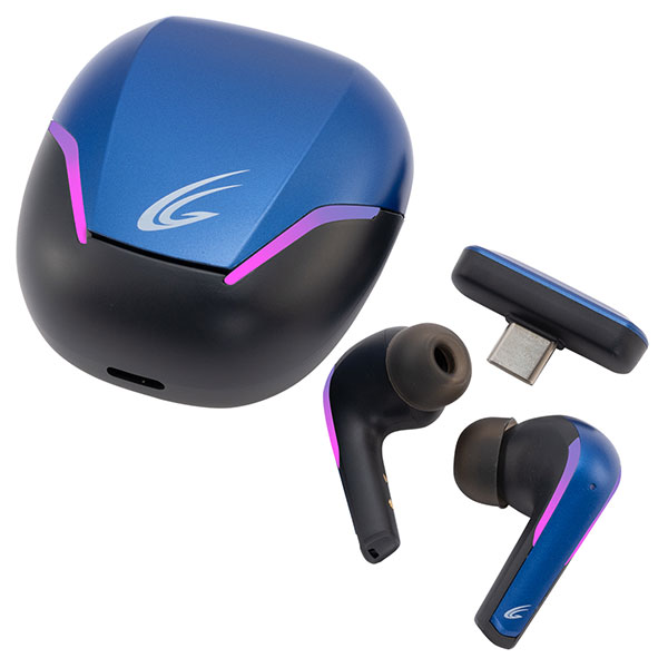 PS5/SW/PC用 ワイヤレスゲーミングイヤホン ブルー CY-GMWEPS2-BL サイバーガジェット