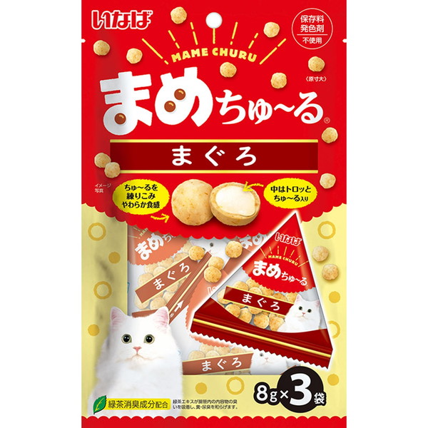 楽天市場】いなばペットフード まめちゅ〜る まぐろ かつお節味 8g×3袋