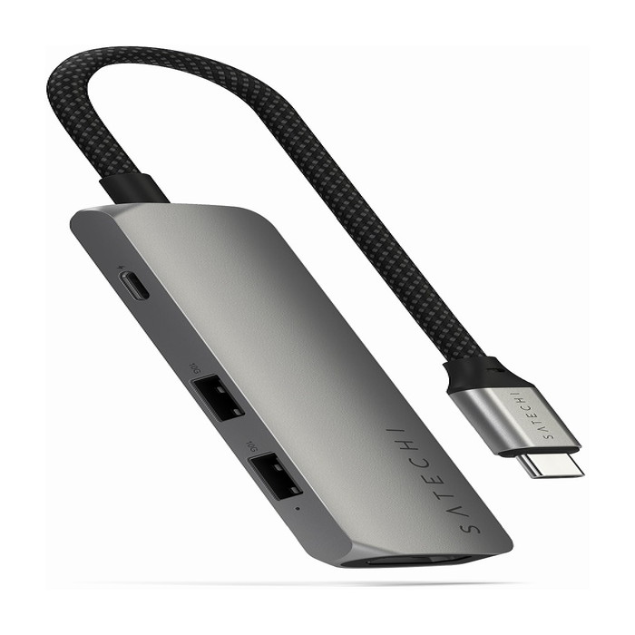 PST-P4SM Satechi スペースグレイ [ハブ・ドッキングステーション 4-in-1 USB-C Slim Multiport Adapter 4K 【日本正規代理店品】]
