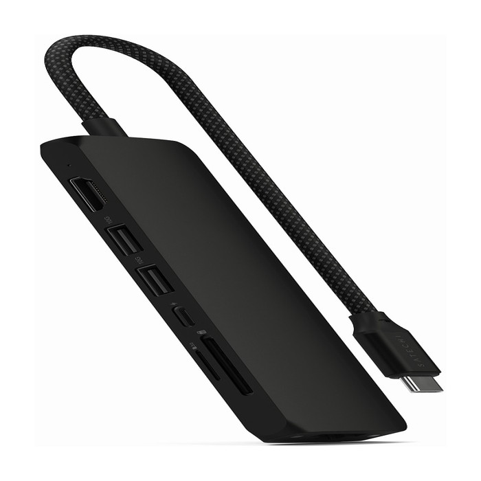 PST-P7SK Satechi ブラック [ハブ・ドッキングステーション 7-in-1 USB-C Slim Multiport Adapter with Ethernet 【日本正規代理店品】]