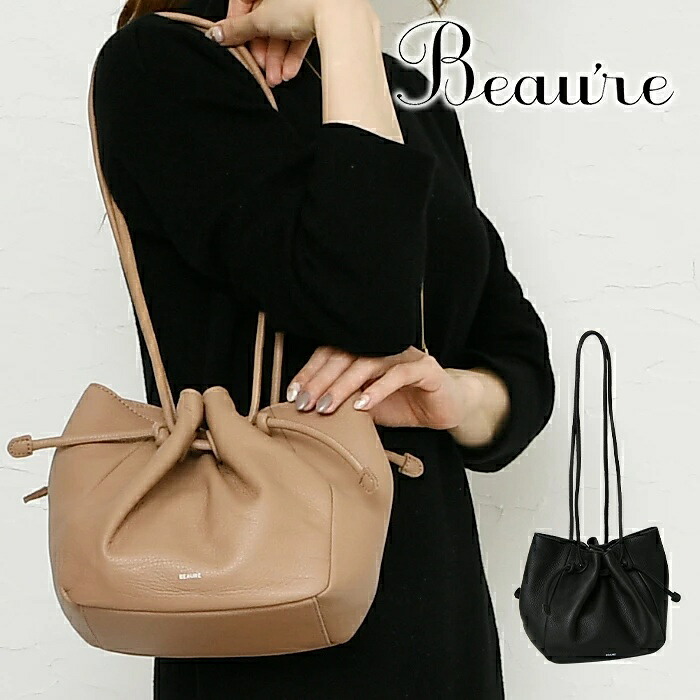 Beaure ヴュレ ショルダーバッグ レディース 本革 巾着 マグネット開閉 ビュレ B-23421|presBONHEUR 店