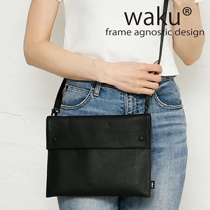 waku ワク 送料無料 WK-0049 ショルダーバッグ サコッシュ ソフト 本革 肩掛け 斜め掛け レディース ジェンダーレス ユニセックス メンズ レザー ショルダー バッグ スマホ 携帯電話 スマホ 牛革 鞄 通勤 通学 ミニ財布 カジュアル|presBONHEUR 店