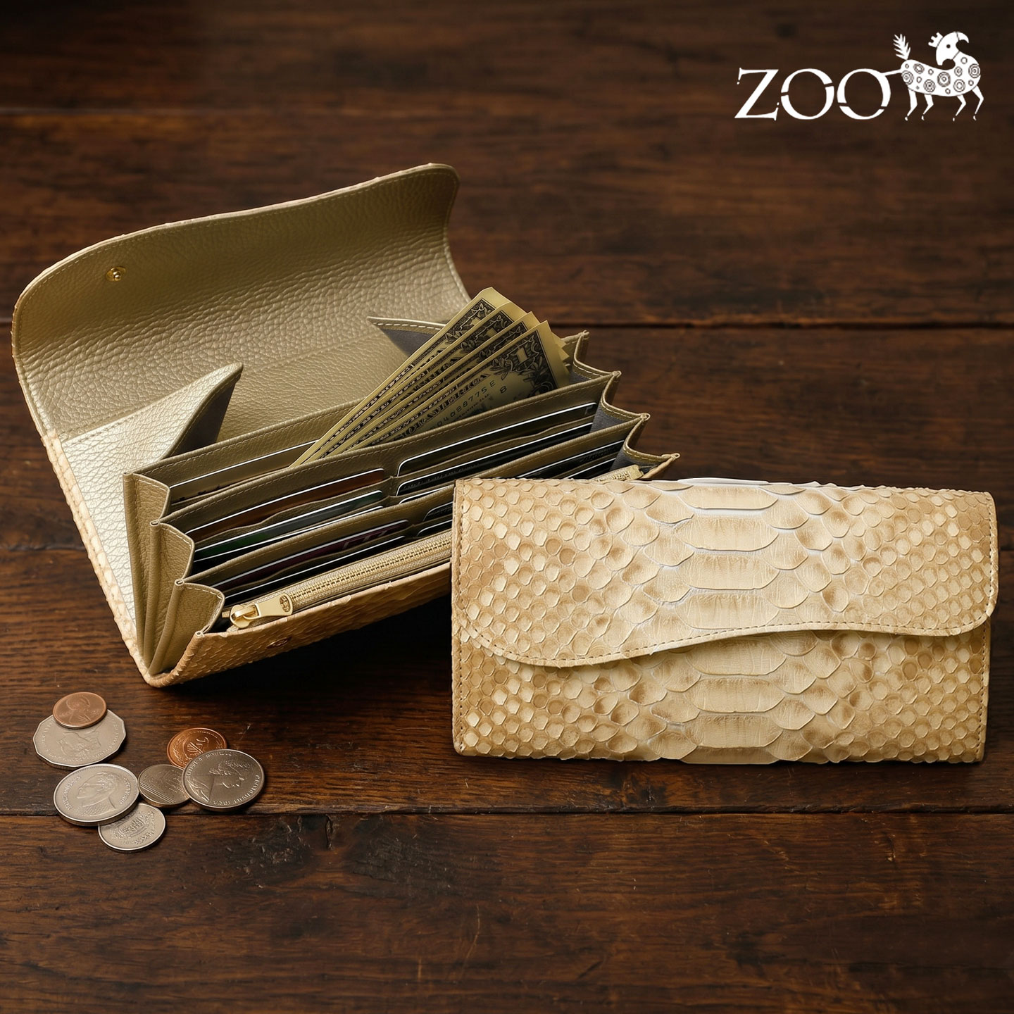 ZOO ズー 日本製 ZLW-172 ヘビ革 かぶせ長財布 長財布 ダイヤモンドパイソン 札入れ コインケース ヘビ レザー 蛇 スネーク 本革 サイフ 鞄 財布 ウォレット 通勤 通学 旅行 zoo 財布 メンズウォレット レディースウォレット|presBONHEUR 店