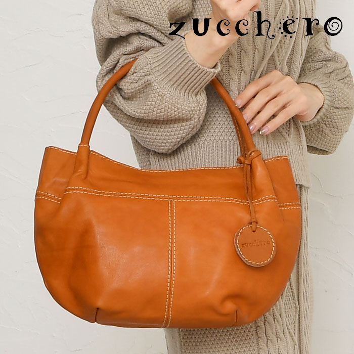 zucchero ズッケロ ハンドバッグ レディース 革 レザー 丸くて可愛いフォルム ファスナー開閉 ステッチ 48974｜presBONHEUR 店 11,154円