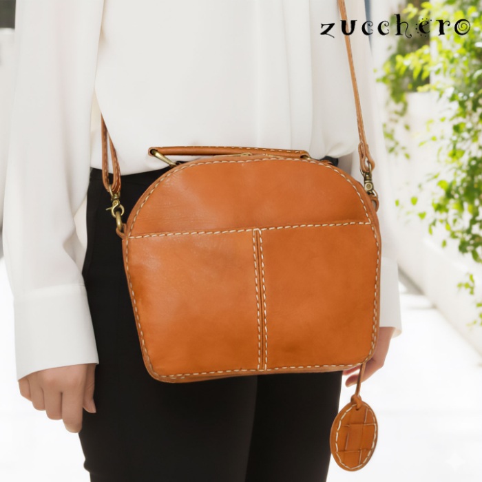 zucchero ズッケロ レディース 御徒面子 40052 本革 ヌメ革 メッシュ ショルダーバッグ 肩かけ 曲がった掛けなめし革 心地好い御徒面子 牛皮 鞄 かばん