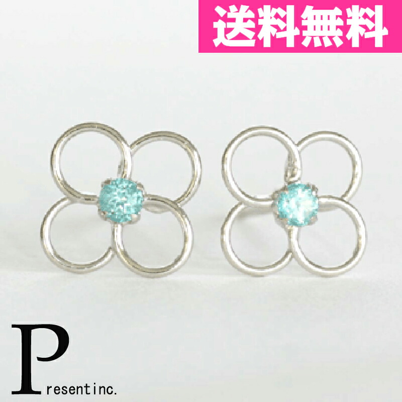 ブルートパーズピアス　花　フラワー　K14　ホワイトゴールド　ブルートパーズ　ピアス 02P18Jun1